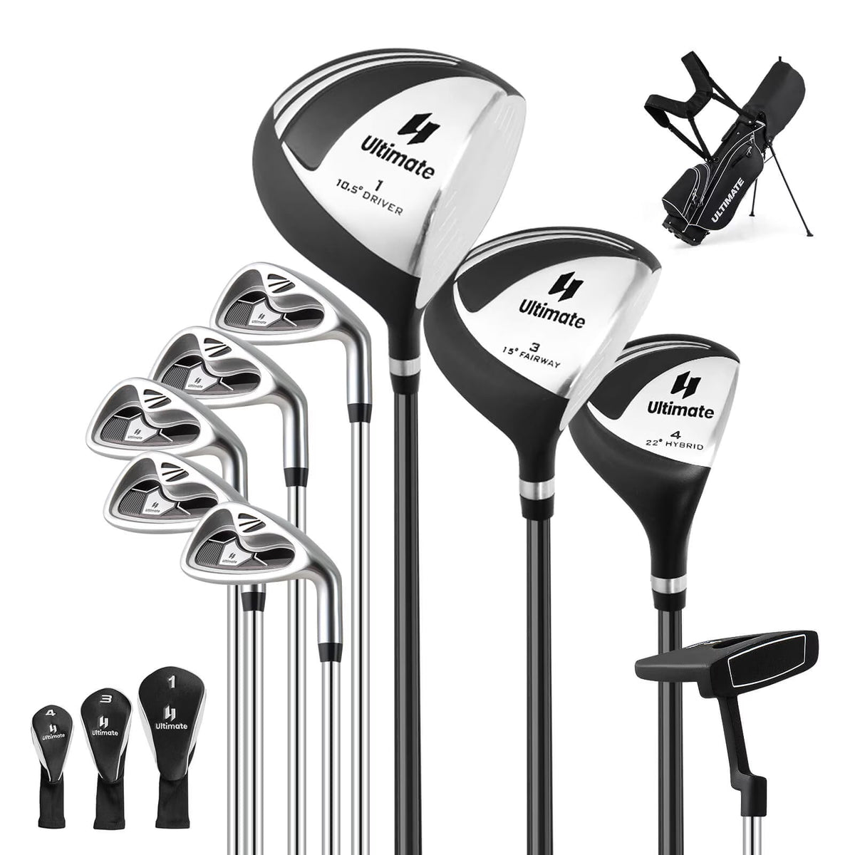 Costway Men's Complete Golf Club Set 10 Pieces With 460cc Alloy Driver