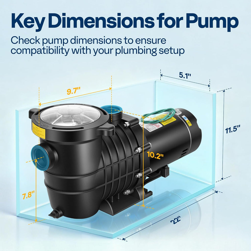 VIVOHOME 2.0HP Pool Pump, 115V/230V, 6800GPH - Self-Priming Motor