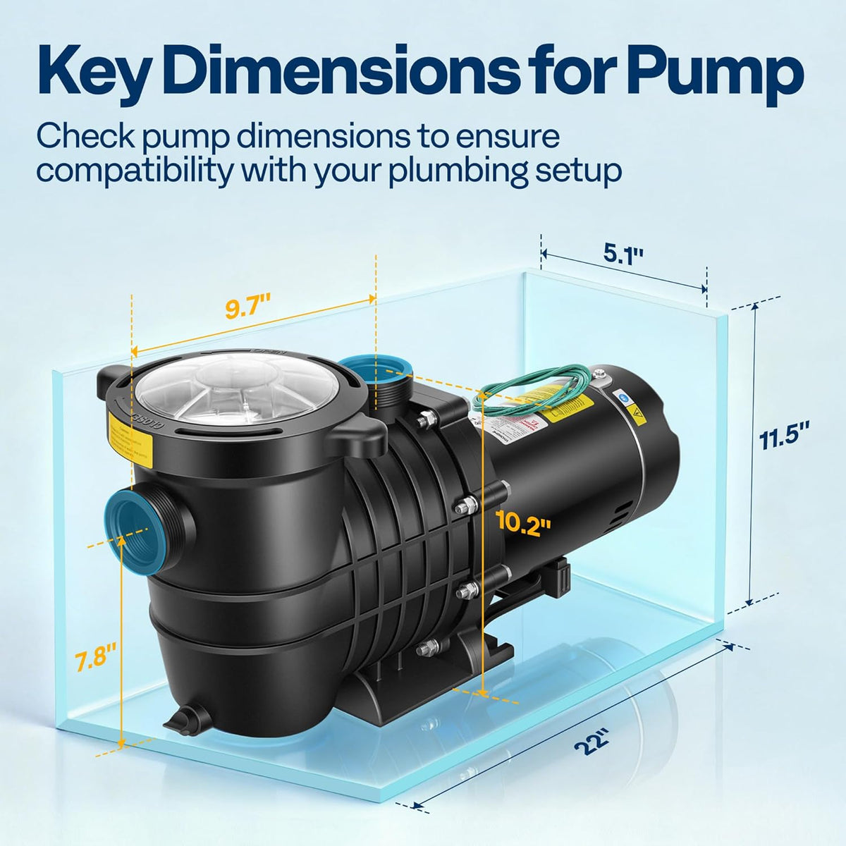 VIVOHOME 2.0HP Pool Pump, 115V/230V, 6800GPH - Self-Priming Motor
