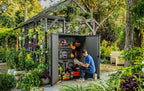 Keter Cortina Alto Outdoor Storage Shed, 62.05 cu. Ft., Graphite - Cortina Alto