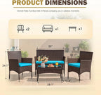 4-Piece Patio Rattan Wicker Furniture Set - T-LCRF834M18
