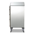 Baxton Studio Pauline Mirrored 3-Drawer End Table
