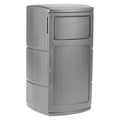 Commercial Zone PolyTec Side Entry Trash Container, Square, Dual Flipper, Dome Top