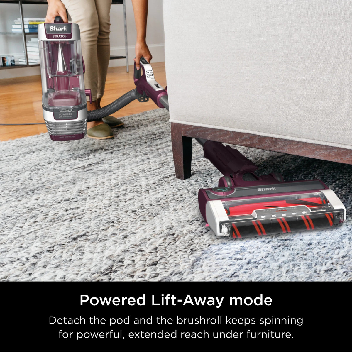 Shark Stratos Upright Vacuum, Bagless, Burgundy - AZ3000