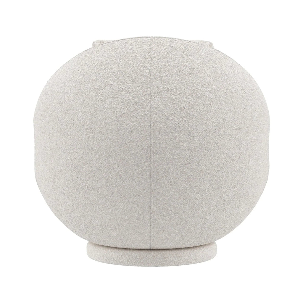 Hillsdale Boulder Upholstered Swivel Storage Chair, Ash White