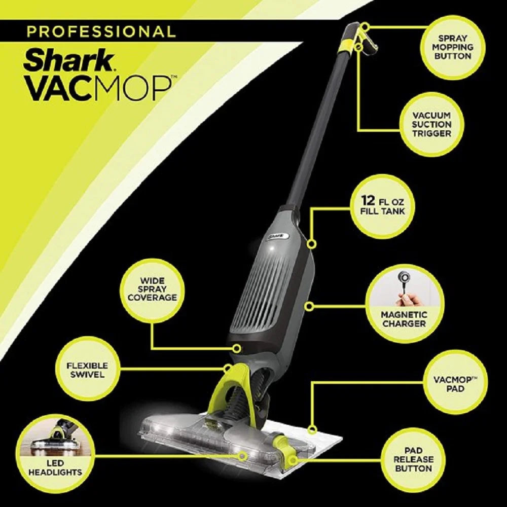 Shark VACMOP Pro Cordless Hard Floor Vacuum Mop With 2 Disposable Pads And 12-oz Cleaner