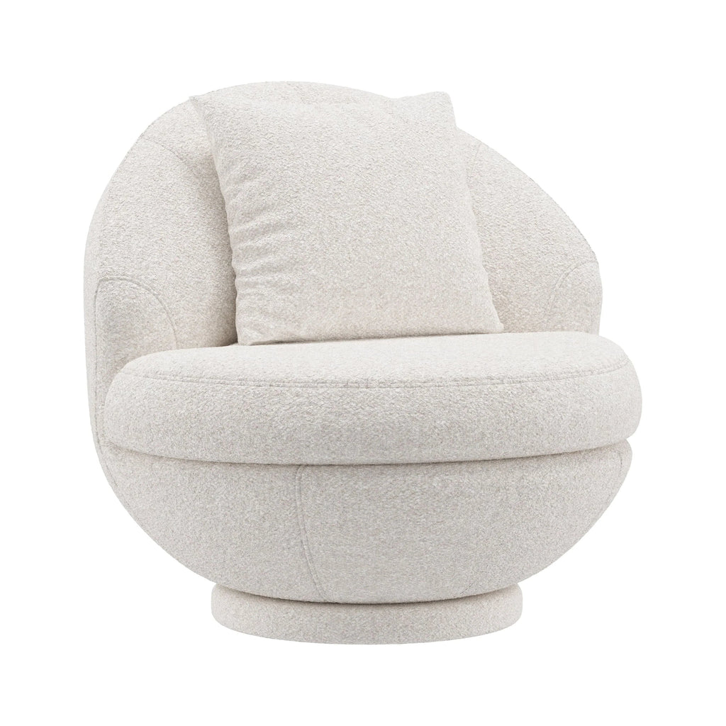 Hillsdale Boulder Upholstered Swivel Storage Chair, Ash White