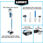 HART 20-Volt Dual Brushroll Stick Vacuum Kit With 4.0 Ah Lithium-Ion Battery