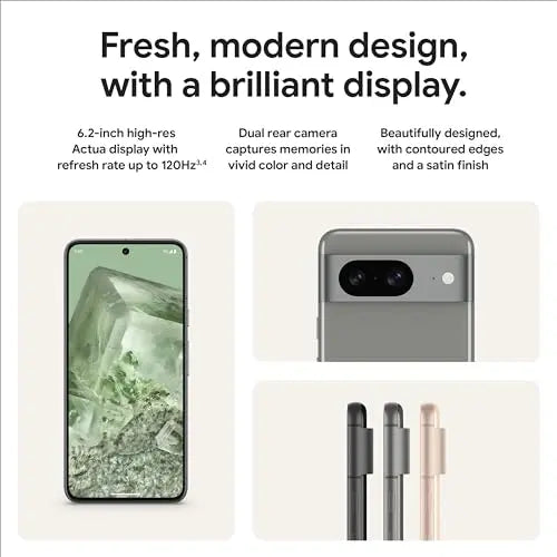 Google Pixel 8 Unlocked Android Smartphone, Obsidian, 128 GB