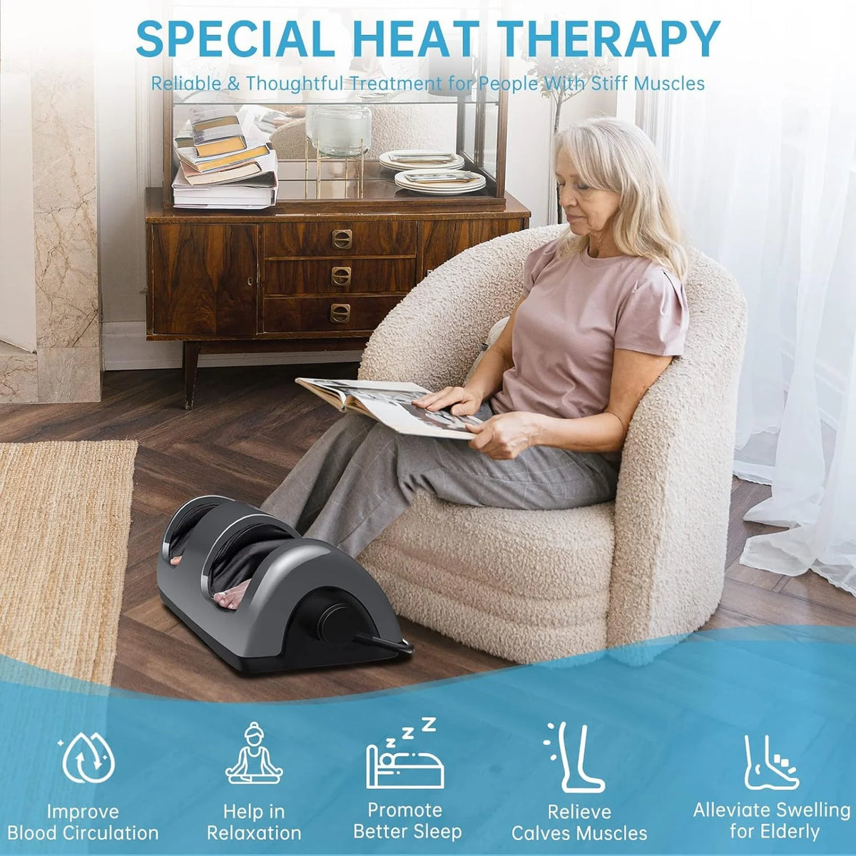 TISSCARE Shiatsu Foot, Leg And Calf Massager With Heat