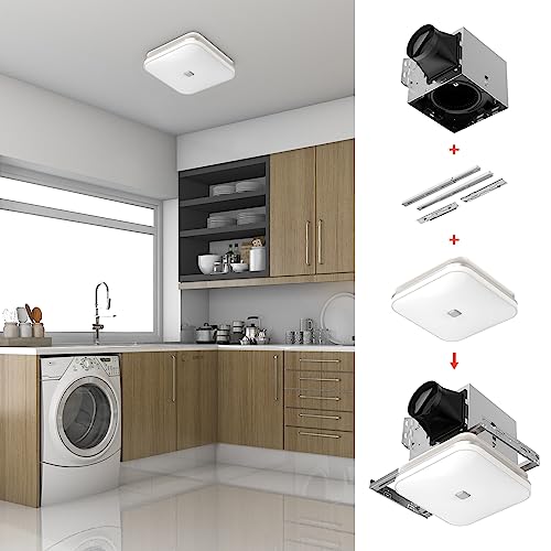 OREiN Bathroom Exhaust Fan With LED Light, 26W, 100 CFM, 1.5 Sones, 1000lm, 5000K