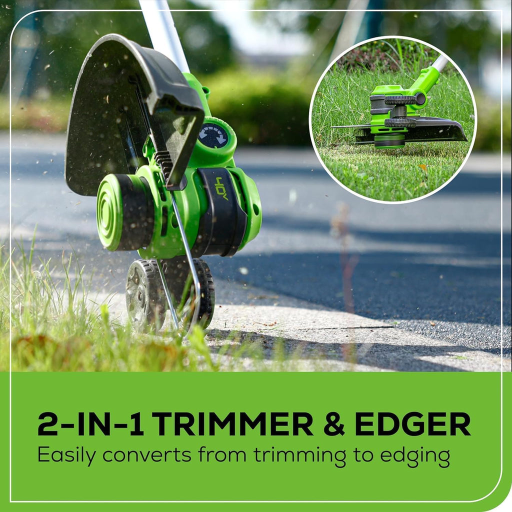 Greenworks 40V 21 inch Self-Propelled Lawn Mower, 500 CFM 120 MPH Axial Blower, 13 inch String Trimmer - 2 Batteries 5Ah+2Ah & Chargers