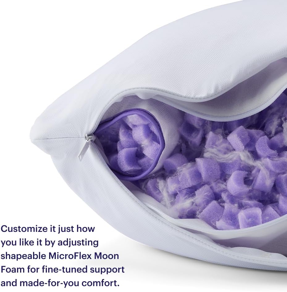 Purple Freeform Pillow - Standard Size, Adjustable Height