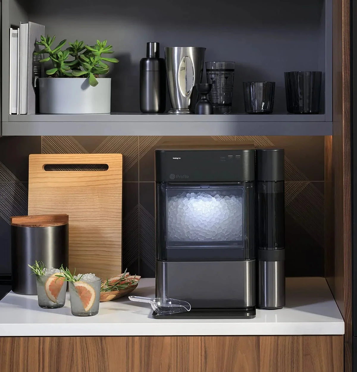 GE Profile Opal 2.0 Nugget Ice Maker, 24 Pounds Per Day, Black Stainless - XPIO23BCBT