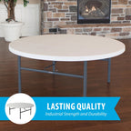 Lifetime 72-Inch Round Folding Table, White Granite, 12 Pack - 82673