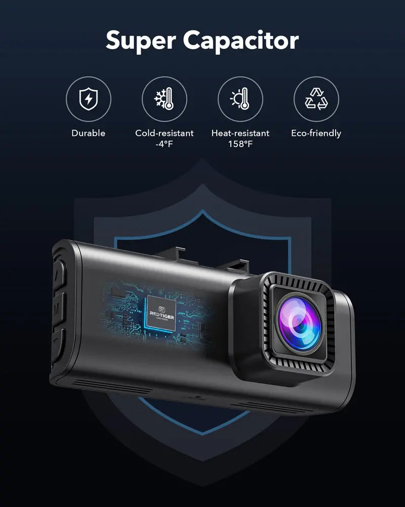 REDTIGER Front And Rear Dash Cam 4K/2.5K Full HD - F7NP