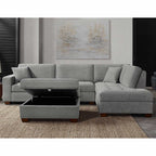 Thomasville Miles Fabric Sectional With Storage Ottoman, 3 Piece, Blue Or Gray