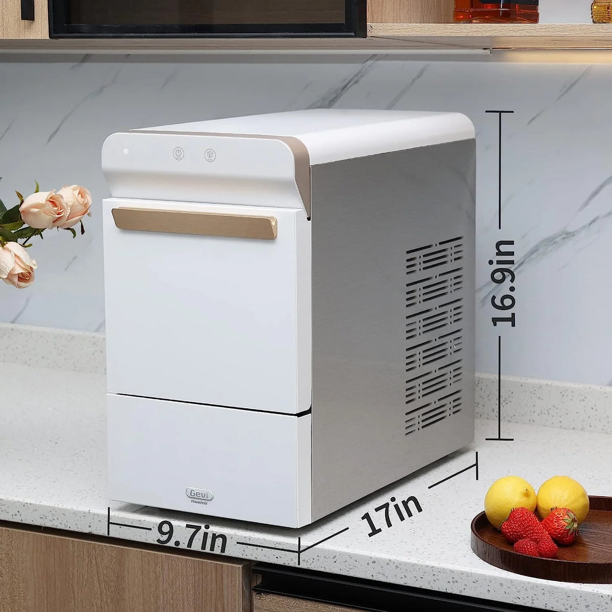 Gevi Countertop Self-Cleaning Nugget Ice Maker, 30 Lbs/24 Hours, 2.8L - V2.0