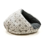 Small Dog Burger Snuggle Bed, Modern Grey, 24in L x 23in W x 12in H