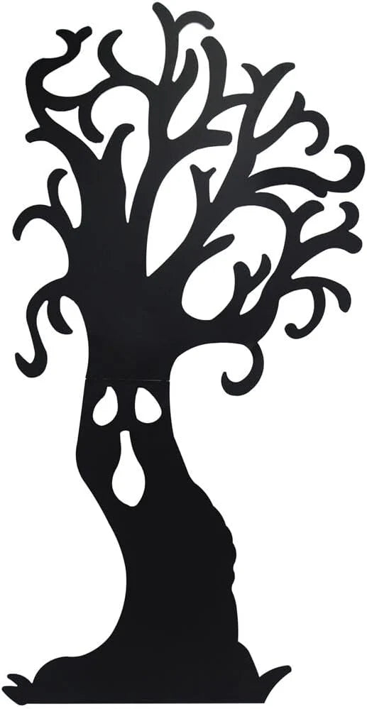 Haunted Hill Farm Black Iron Haunted Tree Silhouette, 0.8 x 34.5 x 66.5 inches - HHMTTREE066-0BLK