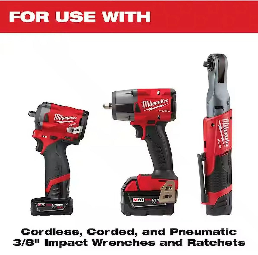 Milwaukee SHOCKWAVE 3/8 in. Drive SAE And Metric 6 Point Impact Socket Set, 43-Piece