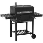 Outsunny Charcoal Grill BBQ With Adjustable Charcoal Height, Black - 846-077