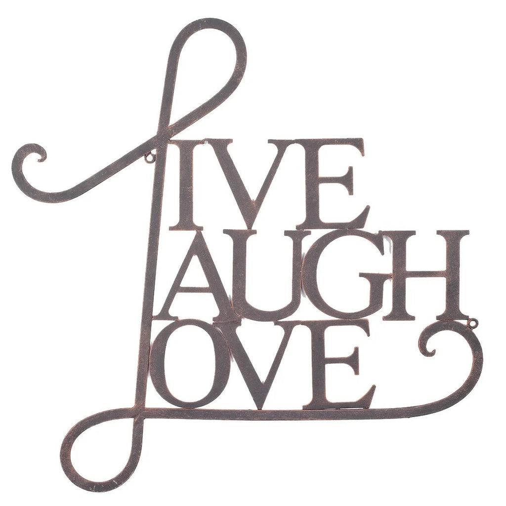 Live Laugh Love Metal Wall Art Sign, 20.5in W x 21.5in H