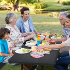 4-Person Folding Picnic Table Bench Set, 59 in x 54 in x 28.5 in - Steel And HDPE
