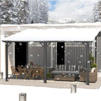AECOJOY 14' x 10' Patio Gazebo With Roof, Dark - 168in x 120in x 98.4in