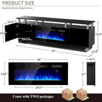 70-Inch TV Stand With 36-Inch Electric Fireplace And Adjustable Shelves