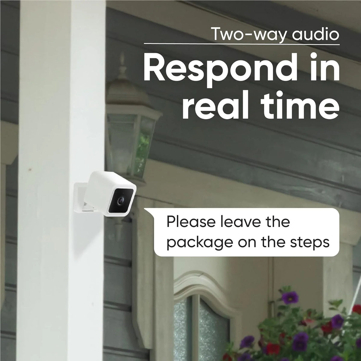 Wyze Cam v3 Wired 1080p HD Indoor/Outdoor Security Camera, White, 2-Pack - WYZEC3X2