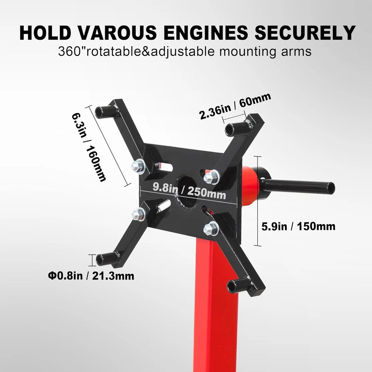 Rotating Engine Stand, 1,000 Lbs Capacity With Removable Oil Pan And Magnetic Tray - AT25002R