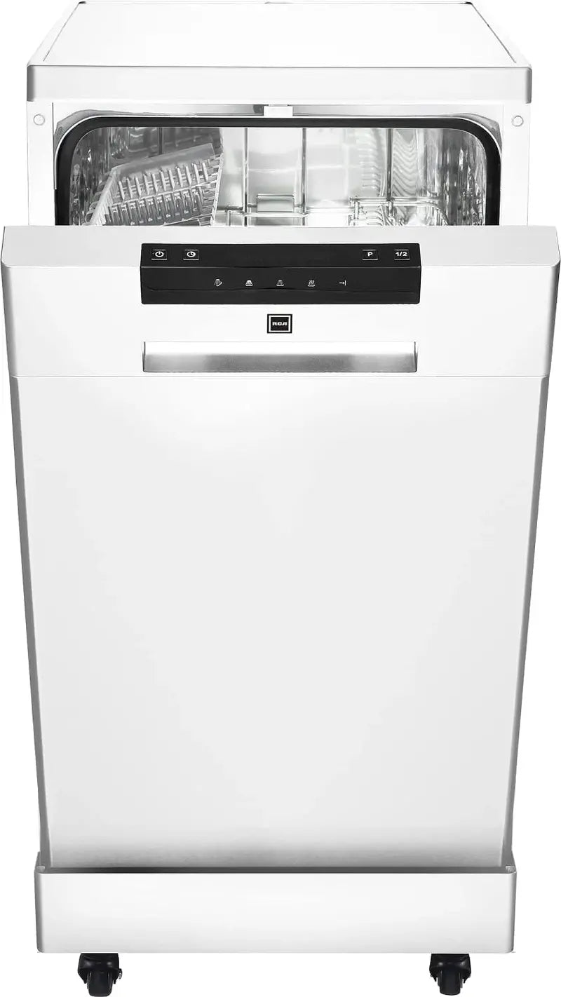 RCA Portable Dishwasher 18-Inch, 8 Place Settings, White - RDW1809-WHITE