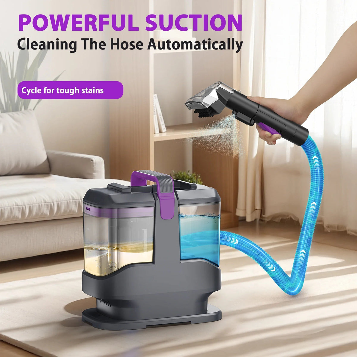 INSE Portable Carpet And Upholstery Vacuum Cleaner With 8.5oz Stain Lifter - C9