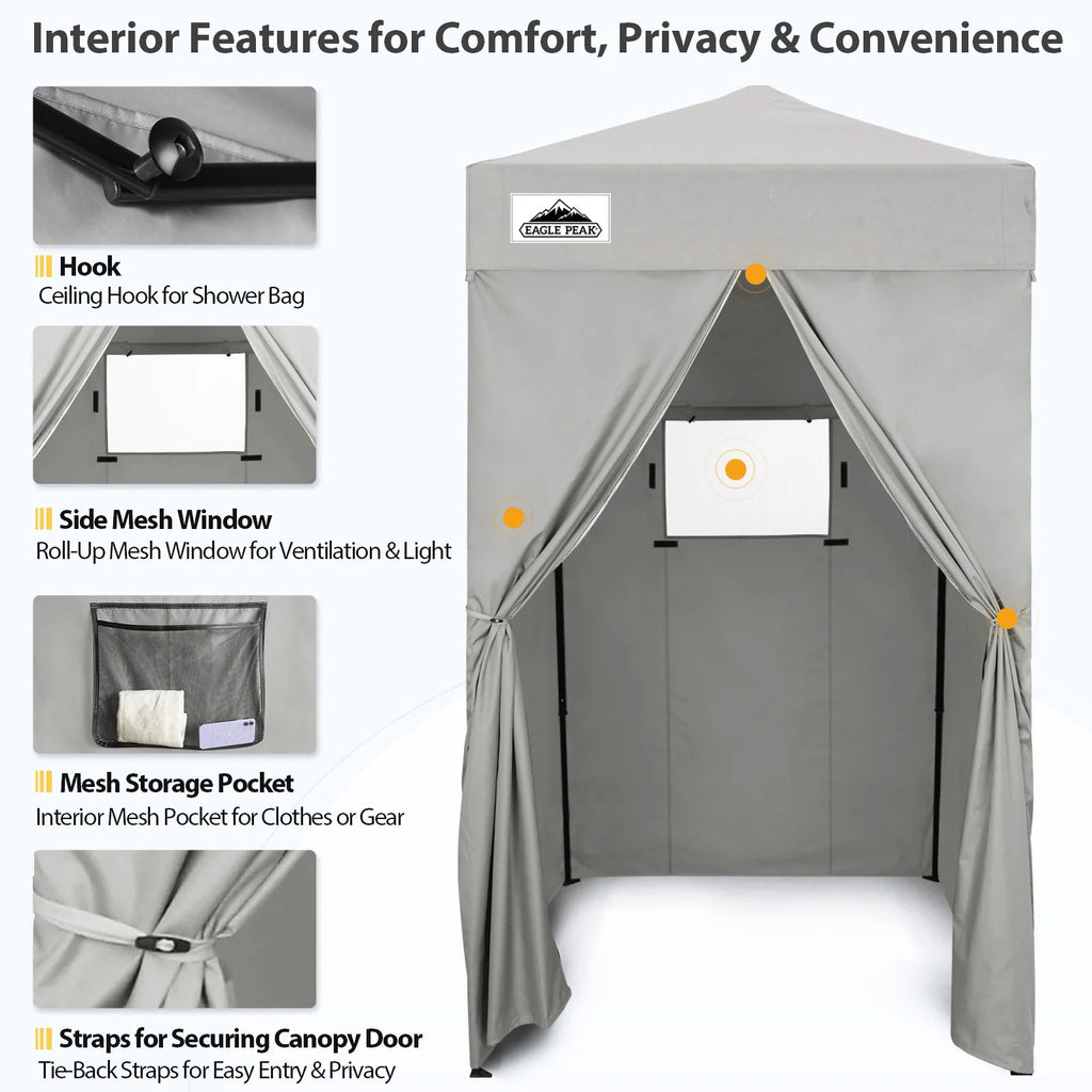 EAGLE PEAK Ultra Compact 4 ft x 4 ft Pop-Up Changing Room Canopy - Flex