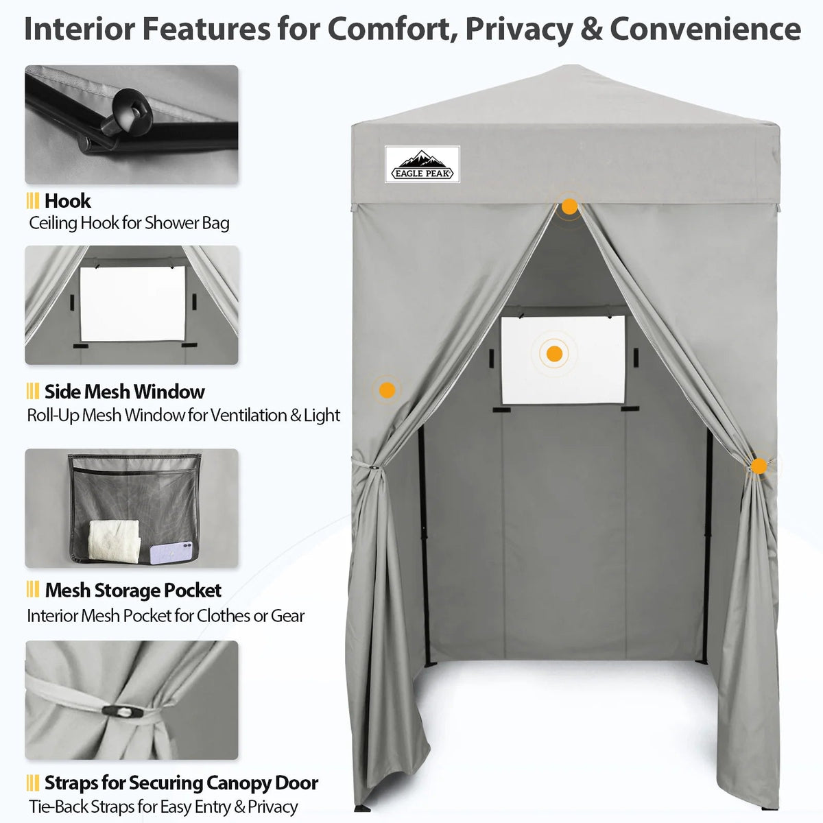 EAGLE PEAK Ultra Compact 4 ft x 4 ft Pop-Up Changing Room Canopy - Flex