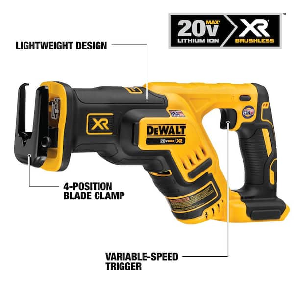 DEWALT 20V MAX XR Cordless Brushless Compact Reciprocating Saw, Tool Only - DCS367B