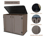 Horizontal Resin Outdoor Storage Shed, 34 Cu.ft, Brown