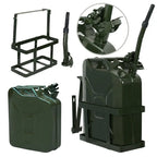 ZENY Set Of 4 Jerry Can 5 Gal 20L Gas Fuel Steel Tank With Holder - D02-1216-G24