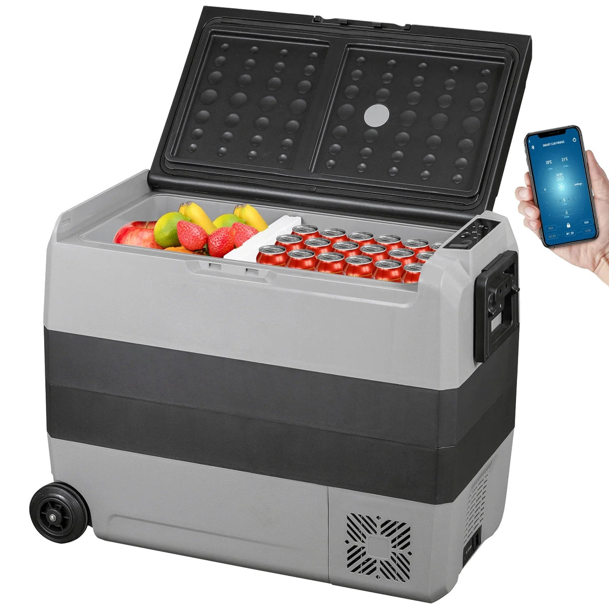 VEVOR Dual-Zone Car Refrigerator Freezer, 48QT - T45K