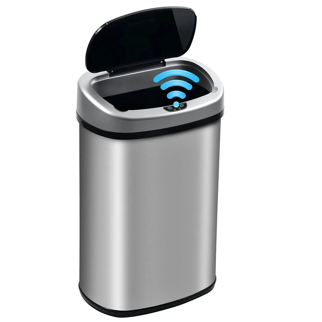 Bigacc 13 Gallon 50 Liter Automatic Stainless Steel Kitchen Trash Can - Automatic-Silver
