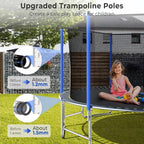 Trampoline With Enclosure Net And Adjustable Basketball Hoop - 8ft, 10ft, 12ft, 14ft, 15ft, 16ft