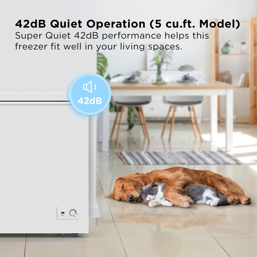 TCL Chest Freezer 5.0 Cu. Ft., White, Garage Ready - CF053W