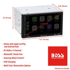 BOSS Audio Systems Double Din Car Stereo With 7 Inch Touchscreen, Apple CarPlay And Android Auto - BVCP9700A