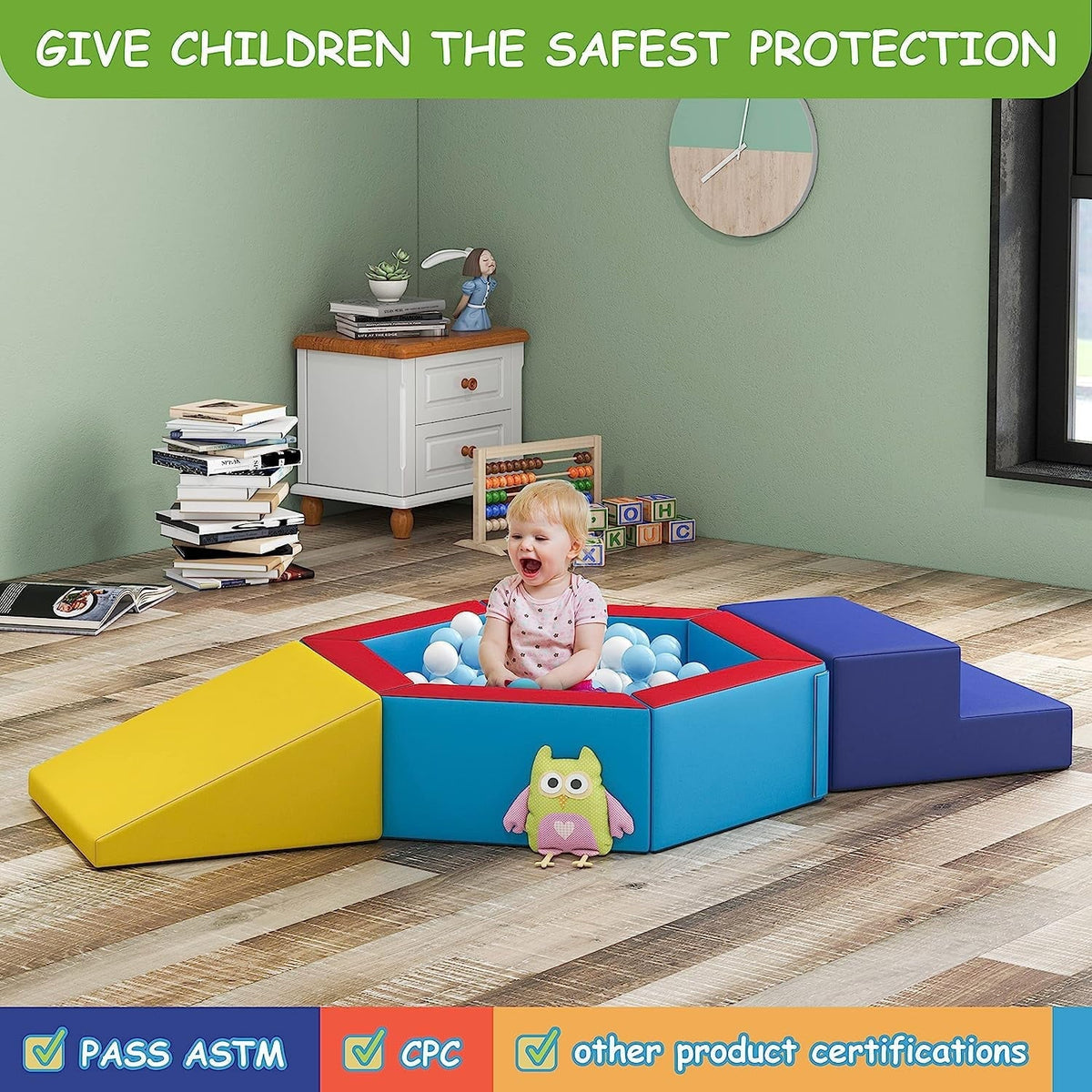 Tolead Soft Foam Crawling And Sliding Block Ball Pit Climbing Toys For Toddlers