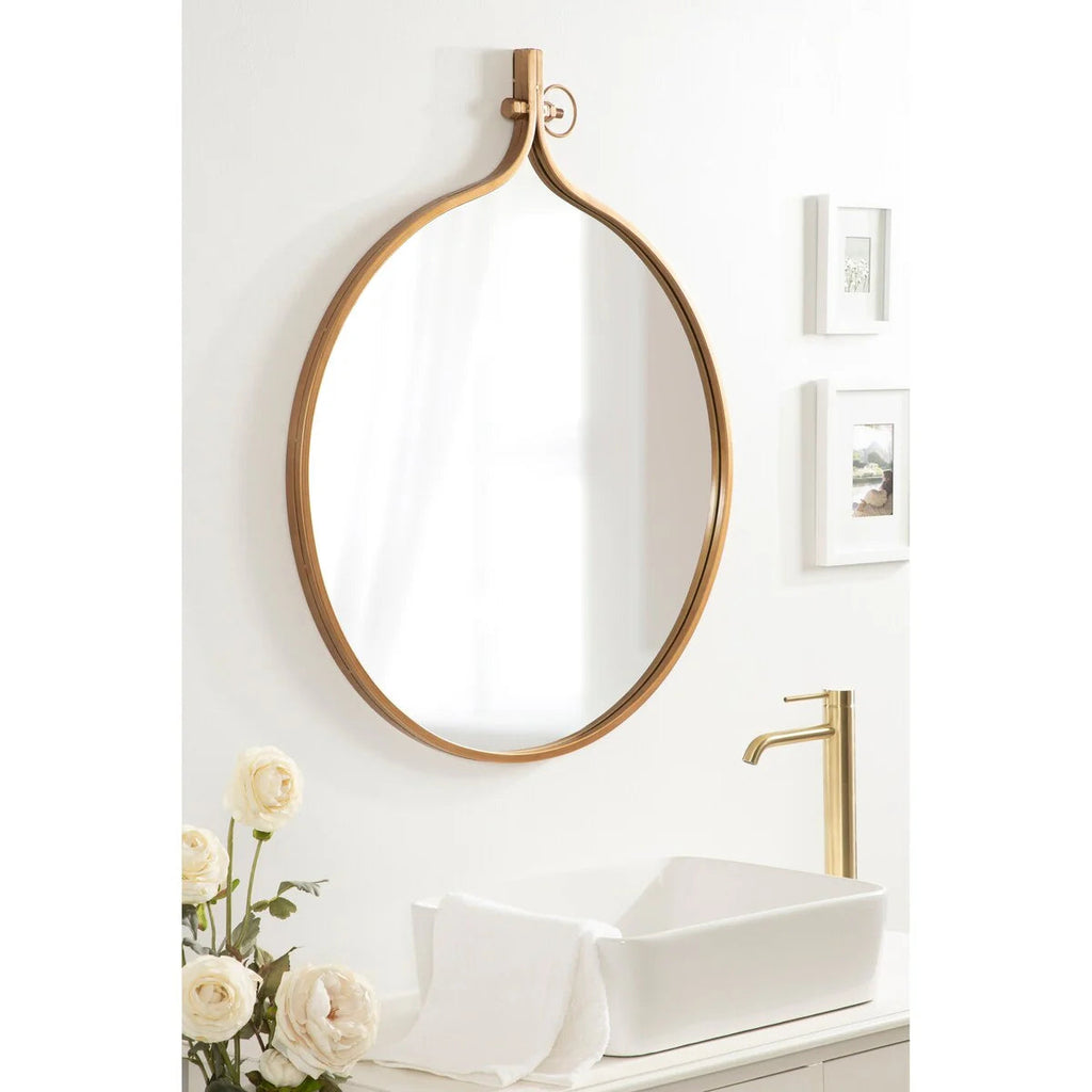 Modern Round Wall Mirror With Decorative Metal Frame
