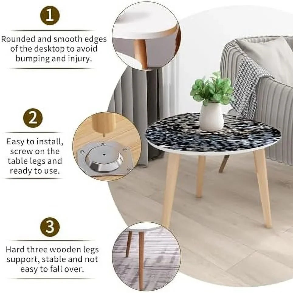 HYHBIBOOM Small Nesting Coffee Table - Colorful Embroidery Border With Bright Flowers And Leaves