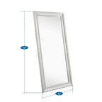 Full Length Beaded Frame Mirror, 66" H x 32" W - Freestanding Or Wall Mounted