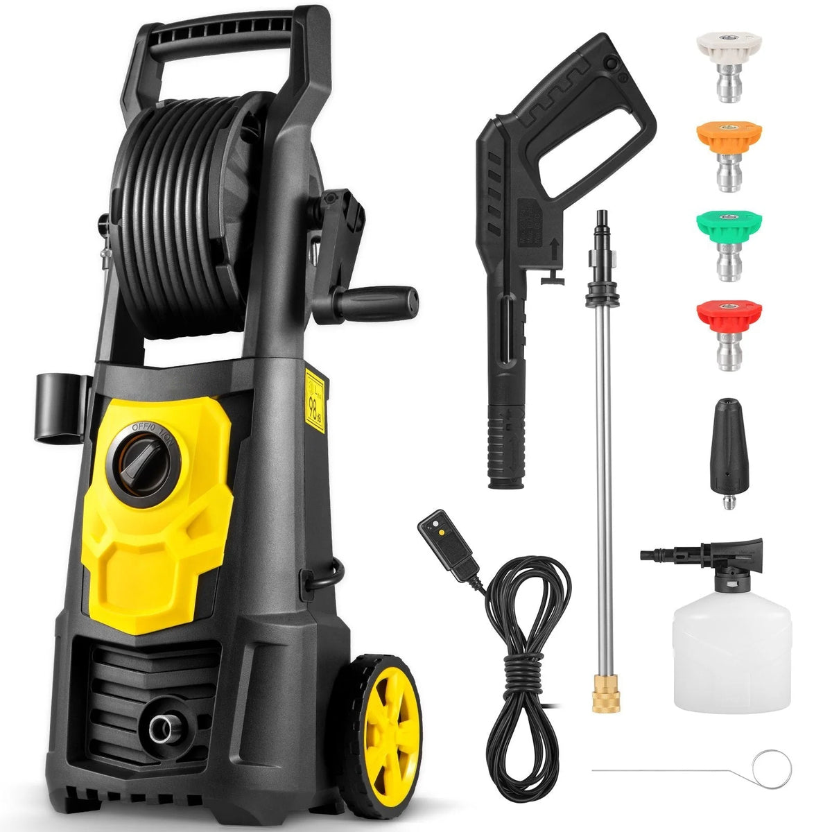 Electric Pressure Washer 2000 PSI 1500W 1.76 GPM Yellow