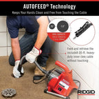 RIDGID PowerClear Drain Cleaning Machine Kit, 120V, 30 ft Inner Core Cable - 55808